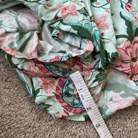 Spell Gypsy Romper L Boho Floral Lotus Kimono Peacock Belted Keyhole Festival - Picture 10 of 10